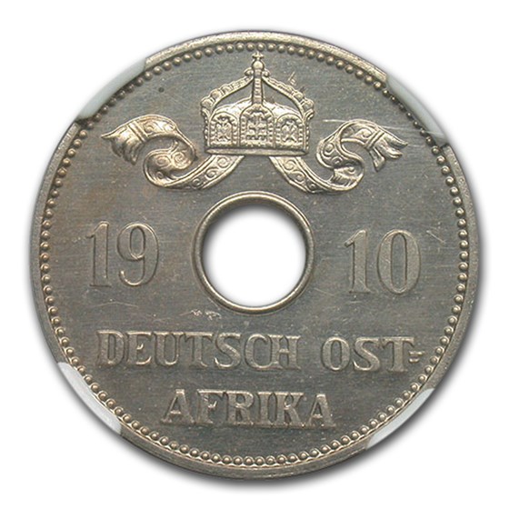 1910-J German East Africa 10 Heller PF-64 NGC 1910-J German East Africa 10 Heller PF-64 NGC